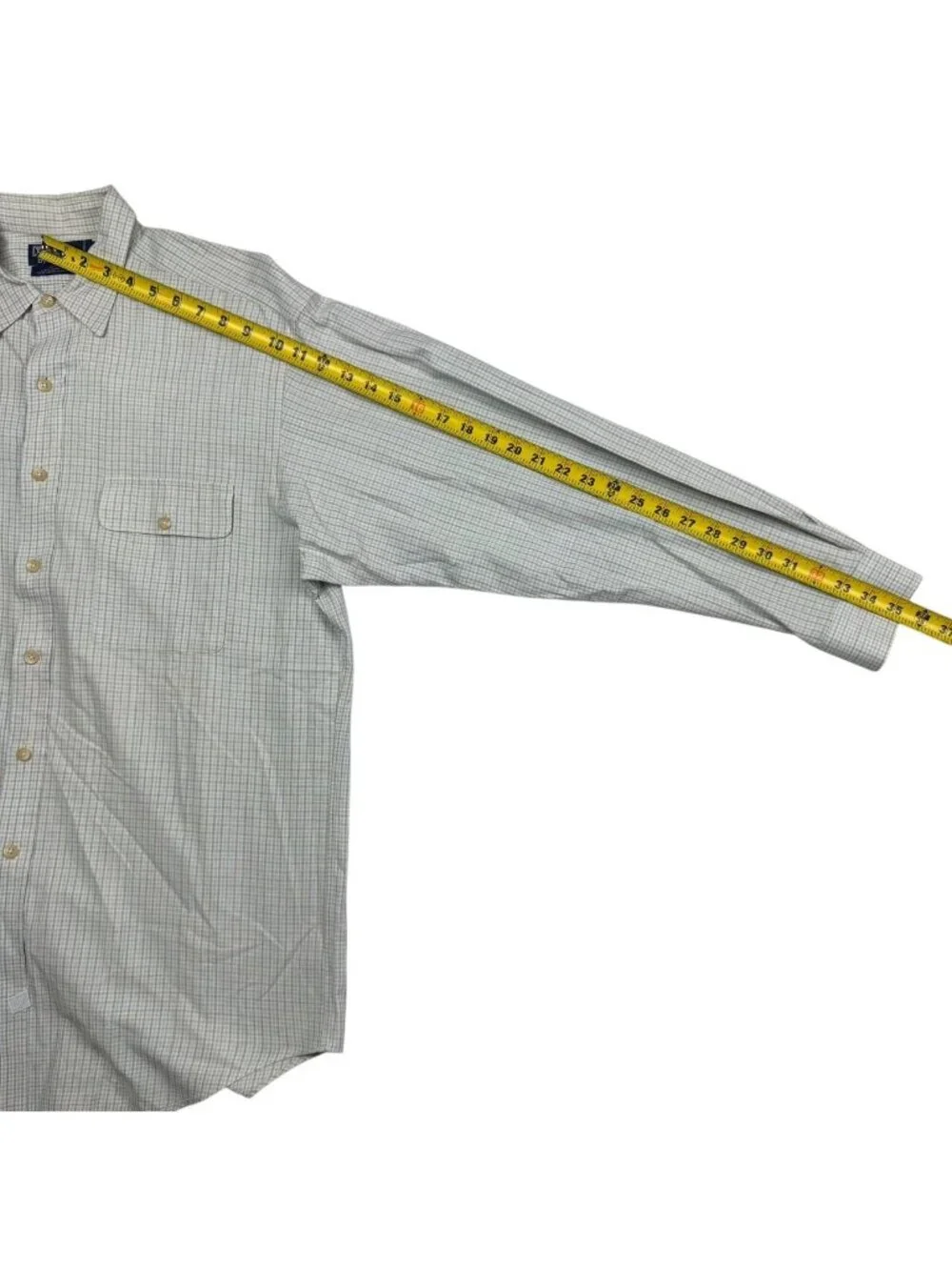 Polo Ralph Lauren Men's 100% Cotton L/S Button Work Shirt Beige Plaid • Large